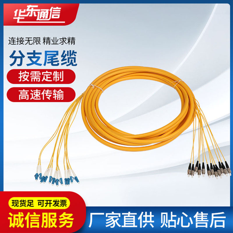 供应单模束状24芯FC-LC分支尾缆光纤跳线稳定性同轴度好按需定制